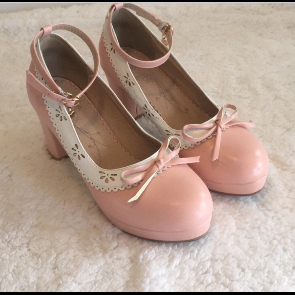 Light Pink and White Lolita Heels